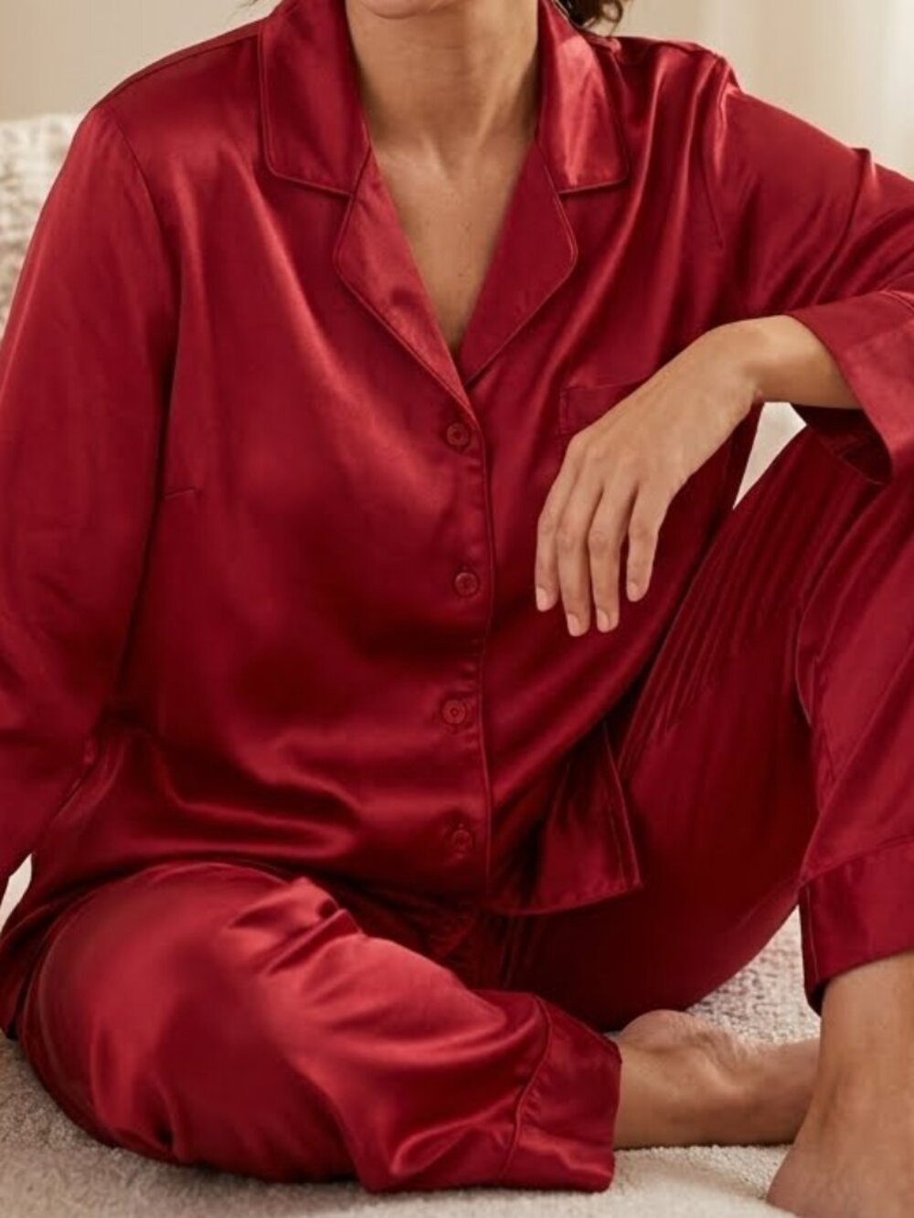 La Sensa Lingerie Women's Red 2 Piece PJ Pajama Set Size XL Sleepwear